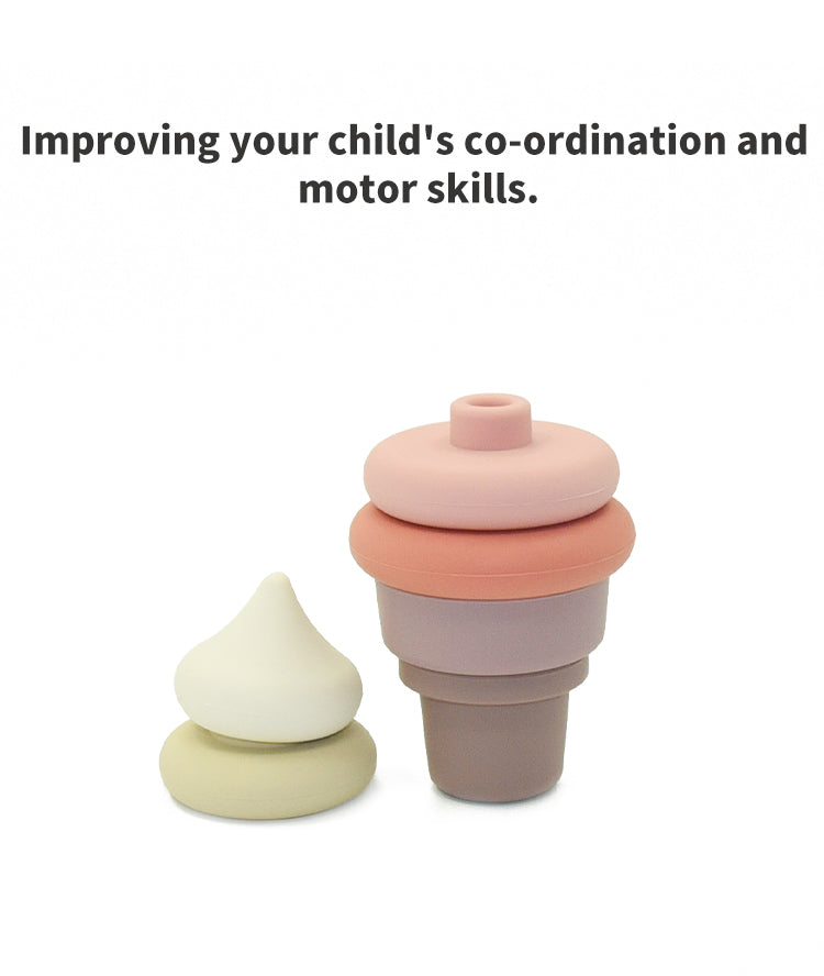 Ice cream silicone stacking toy