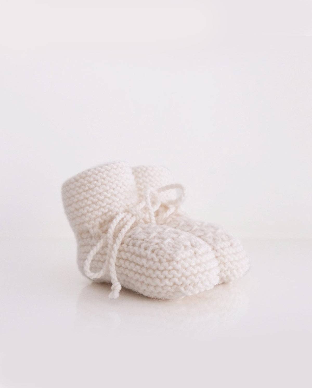 Knitted Booties - off white