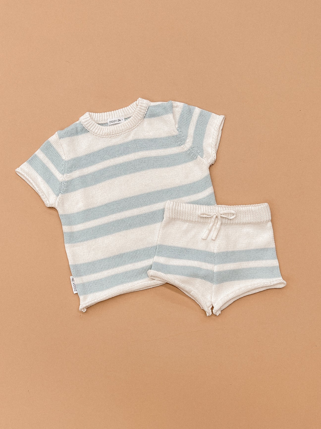 KNITTED SHORTS | CLOUD STRIPES